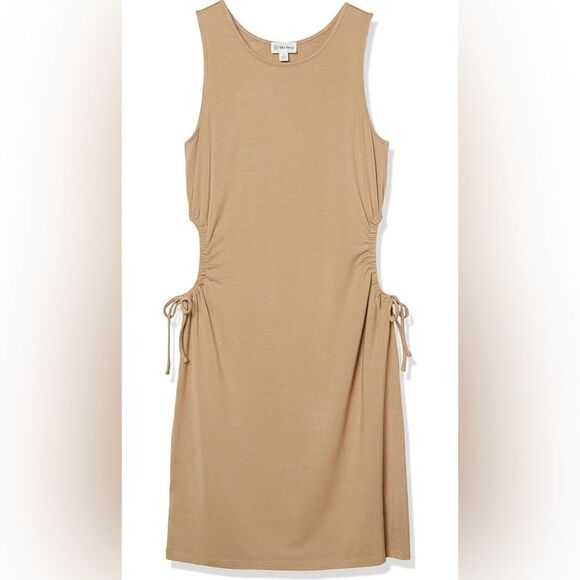 Women’s London Fitted Cutout Ruched Mini Dress In Tan Size XXL NWT - Picture 6 of 6